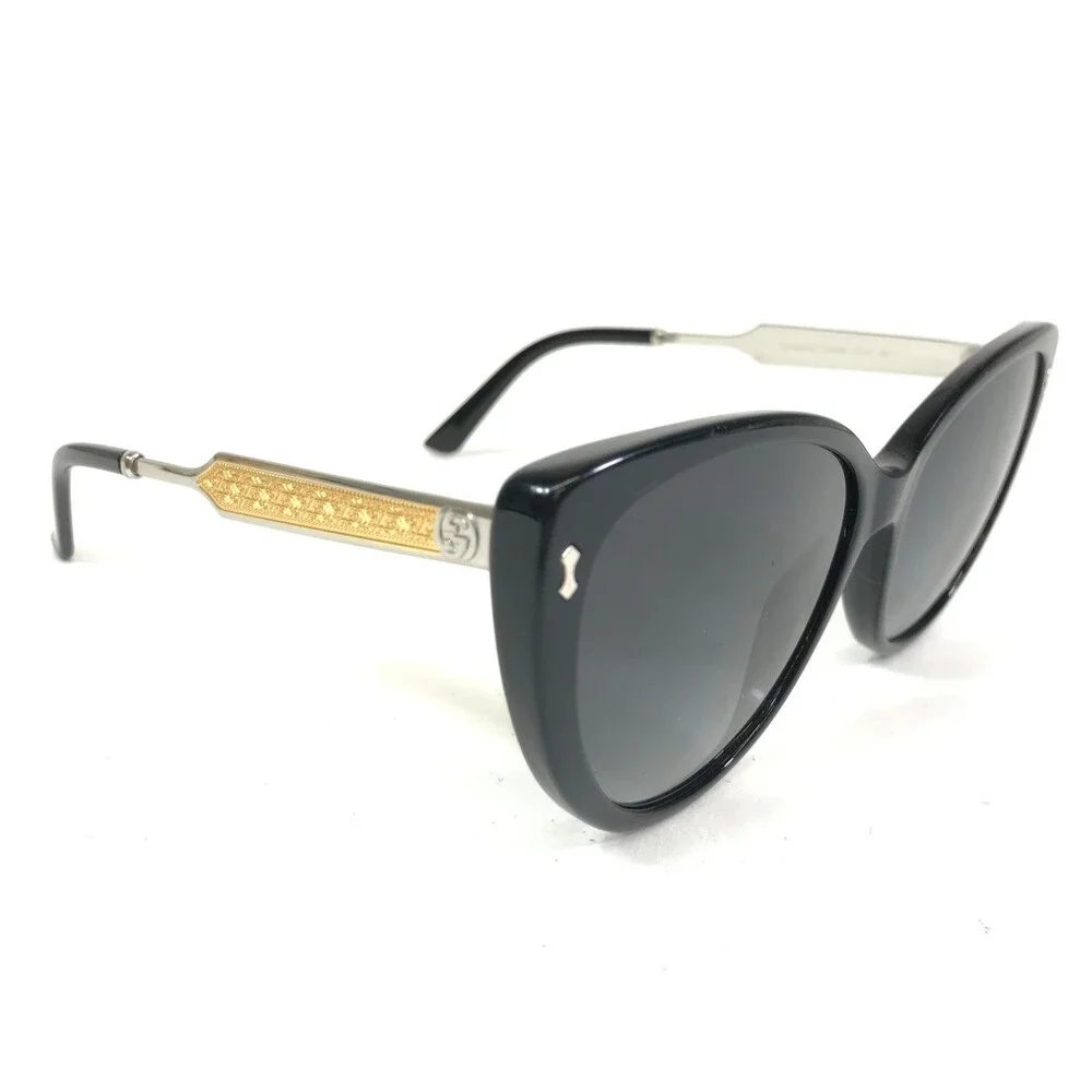 Gucci Sunglasses GG3804/S CSA9O Shiny Black Palladium Gold w/ Gradient Lenses